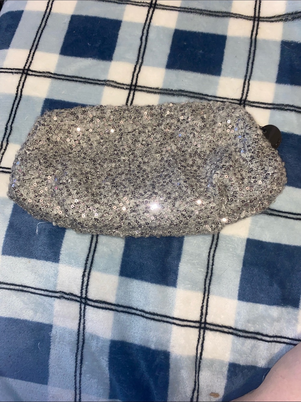 Deux Lux Silver Sequin Wristlet Clutch